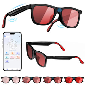 Osawalla Smart Glasses with tint control for on-the-go brightness adjustment.