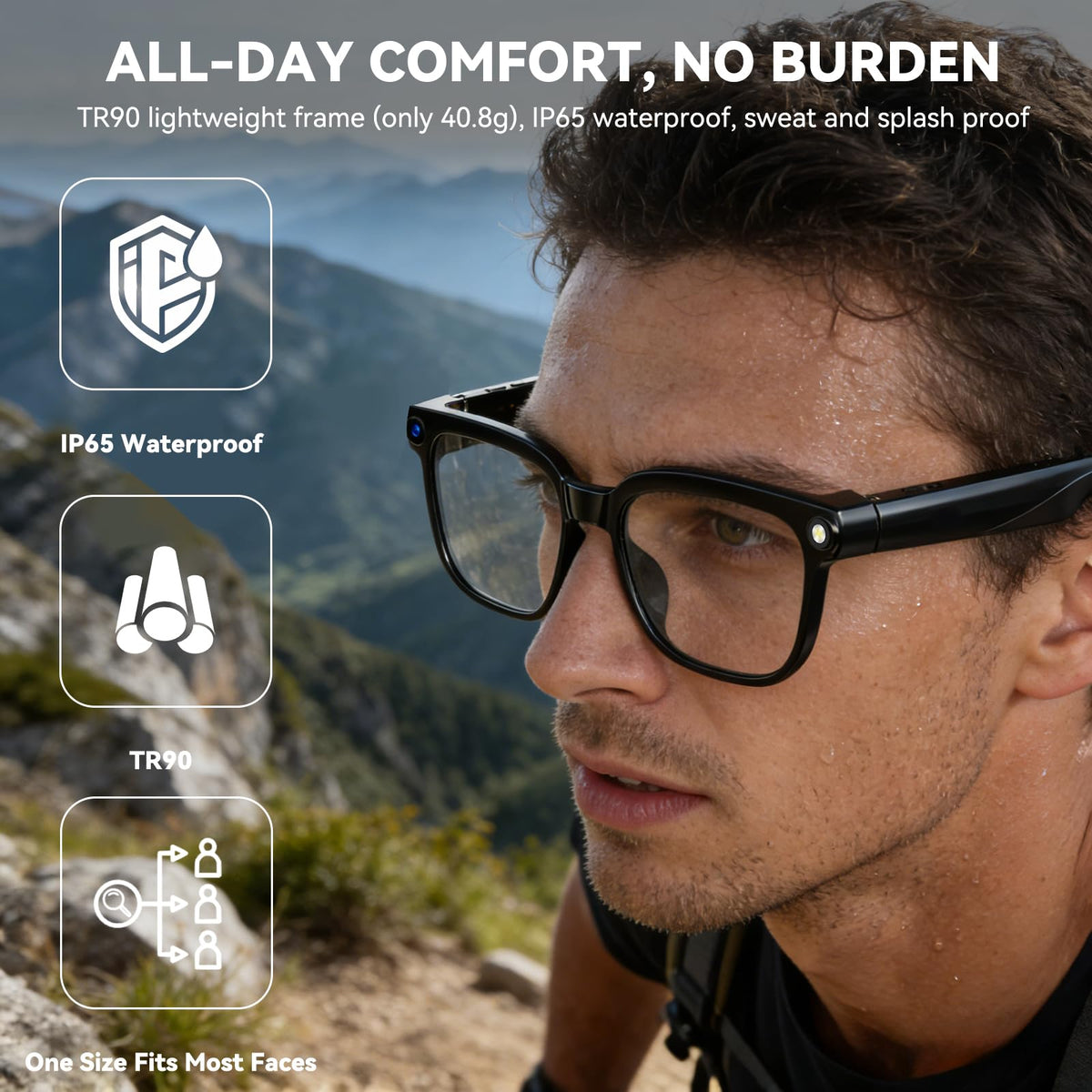 Osawalla glasses displaying real-time translation across languages.