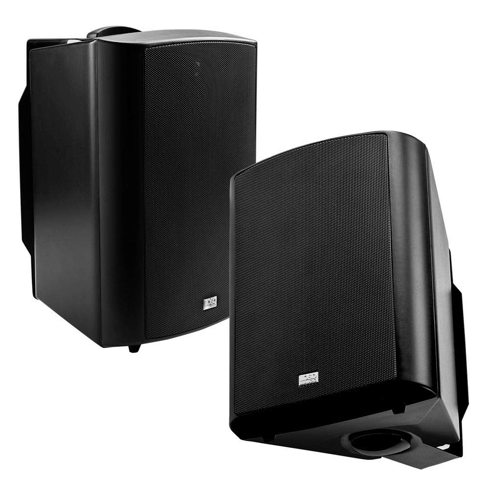 OSD Audio 8-inch outdoor patio speaker pair delivering robust sound for outdoor entertaining.