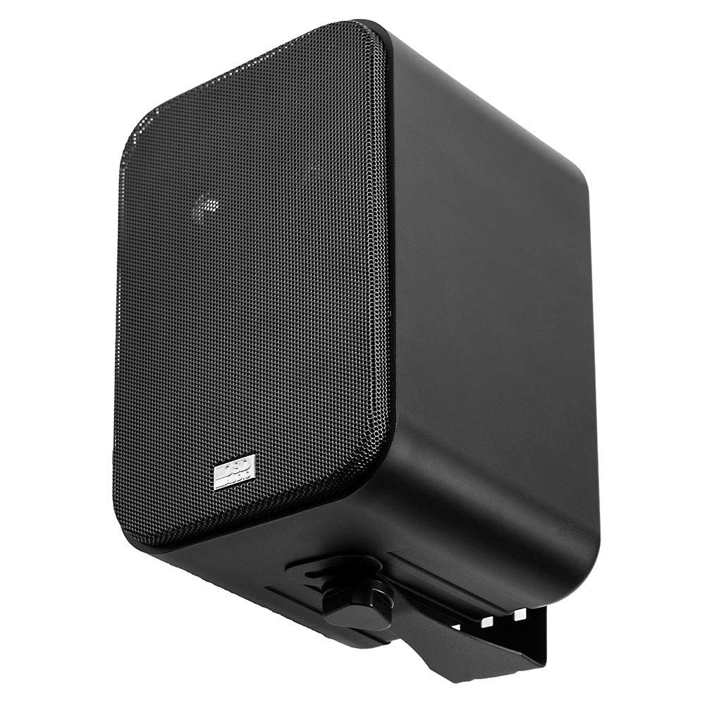 Flexible mounting brackets shown, vertical or horizontal installation under covered areas.