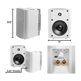 OSD Audio AP520 side mount brackets enabling flexible vertical or horizontal installation.