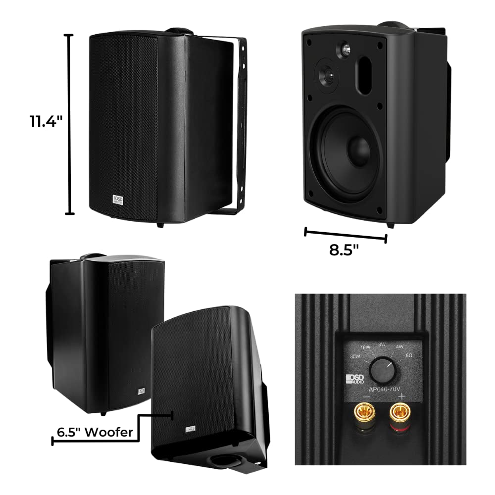 OSD Audio AP640 patio speaker tilt-adjustment for even coverage