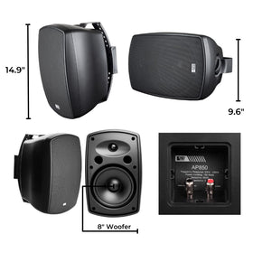OSD Audio AP850 weatherproof IP54 protection for outdoor placement.