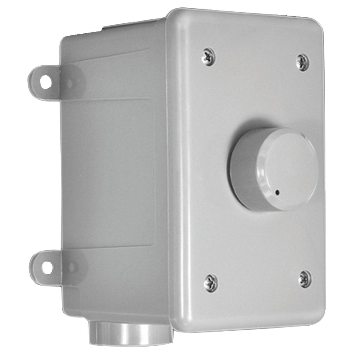 OSD Audio OVC305R front view mounted outdoors showing weatherproof knob and durable plate