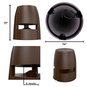 OSD Forza 8 Omni bronze side view emphasizes balanced garden music around seating
