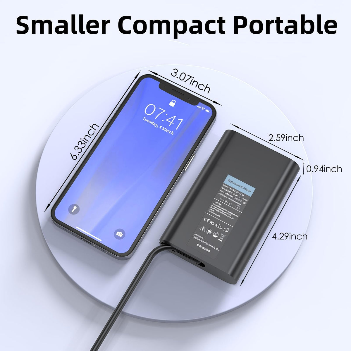 OSISZI 65W USB-C charger with folded cable management for quick packing