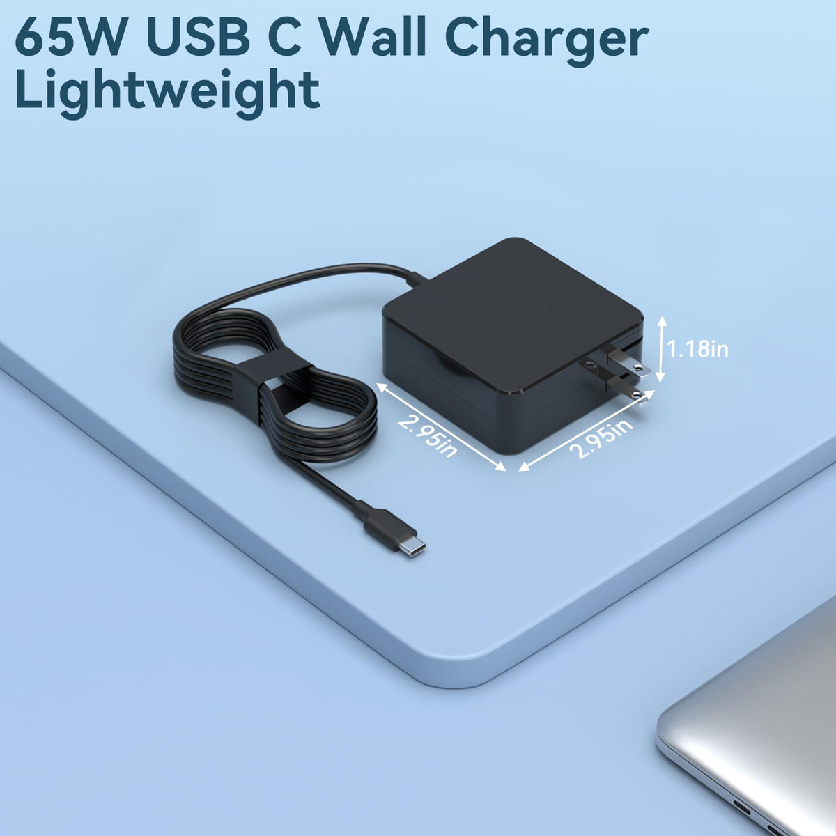 OSISZI 65W charger in use with LG Gram 14, steady power during work.