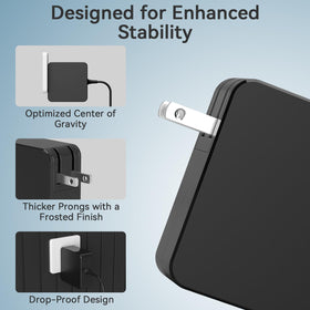 OSISZI 65W charger travel compatible, slim design fits laptop bag.
