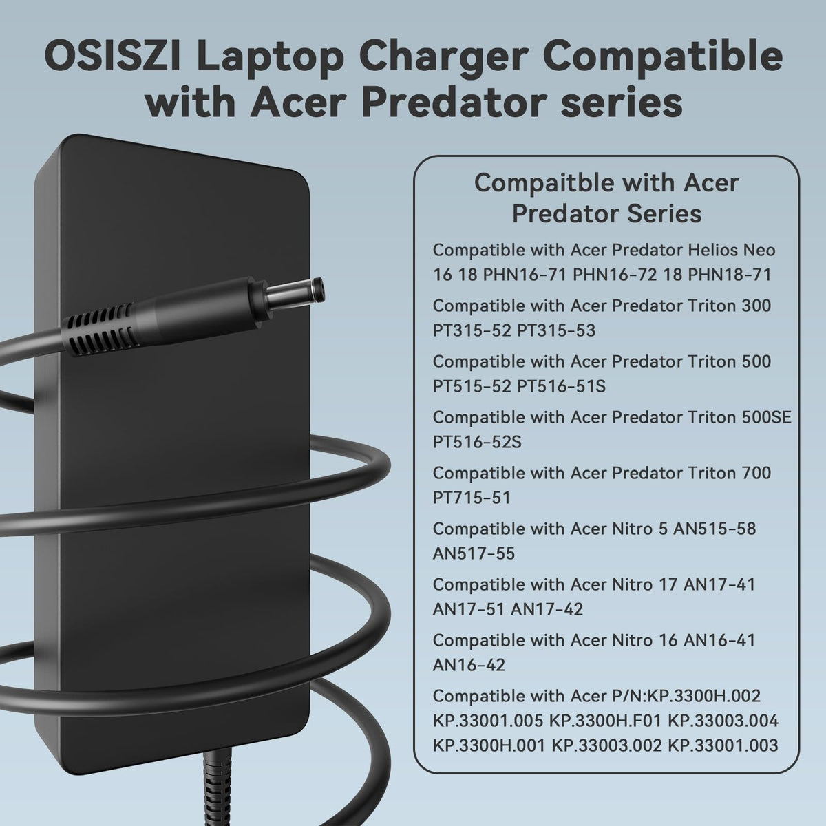 OSISZI label with wattage specs demonstrating correct power match