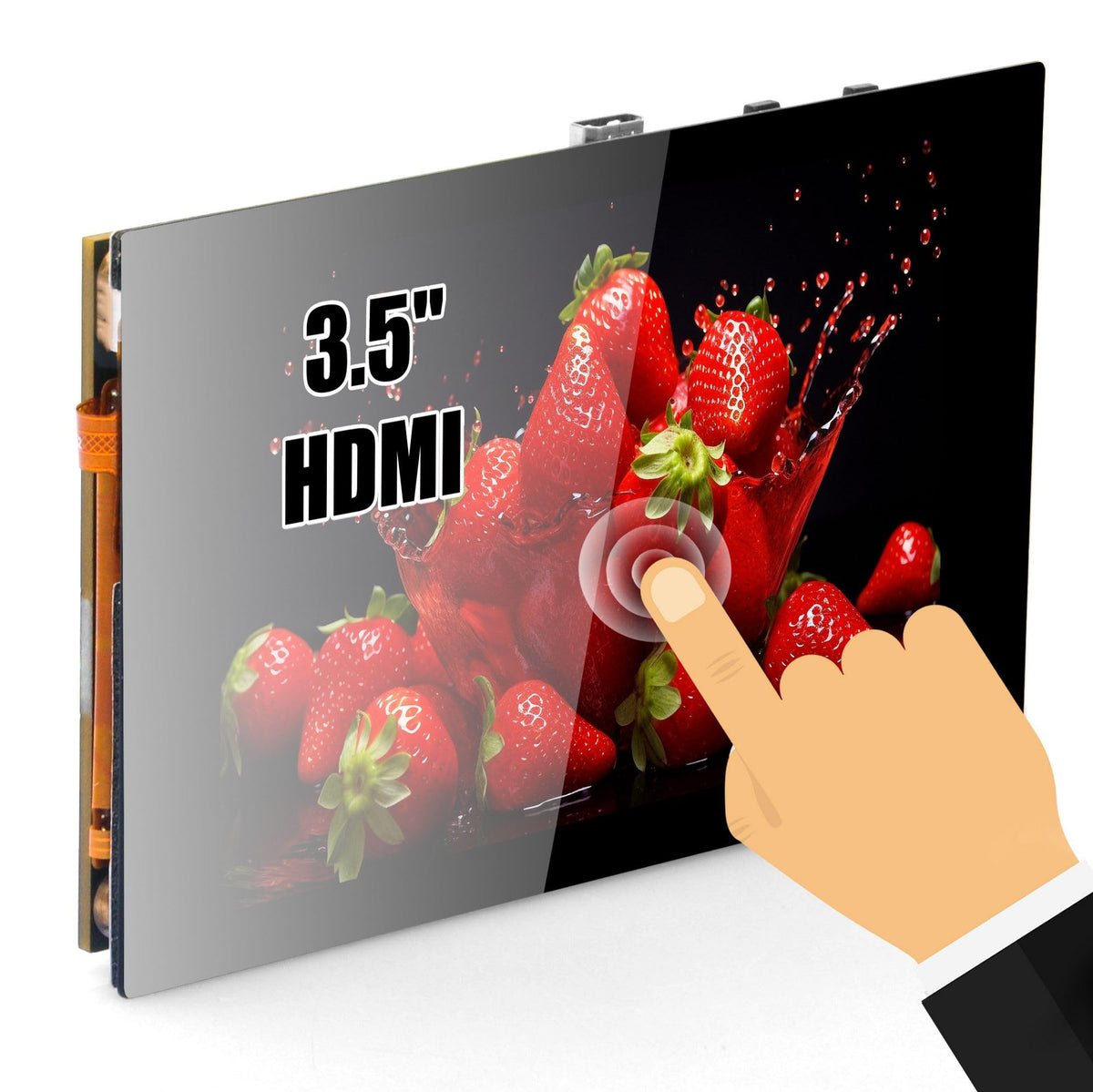 OSOYOO front view of 3.5 inch capacitive HDMI touchscreen showing clear display and controls benefit portable interfaces