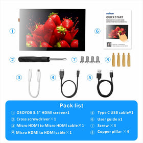 OSOYOO product label and included cables spread out showing bundle contents benefit ready-to-use connections
