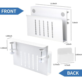 Osseph tidy workspace with integrated accessories storage.