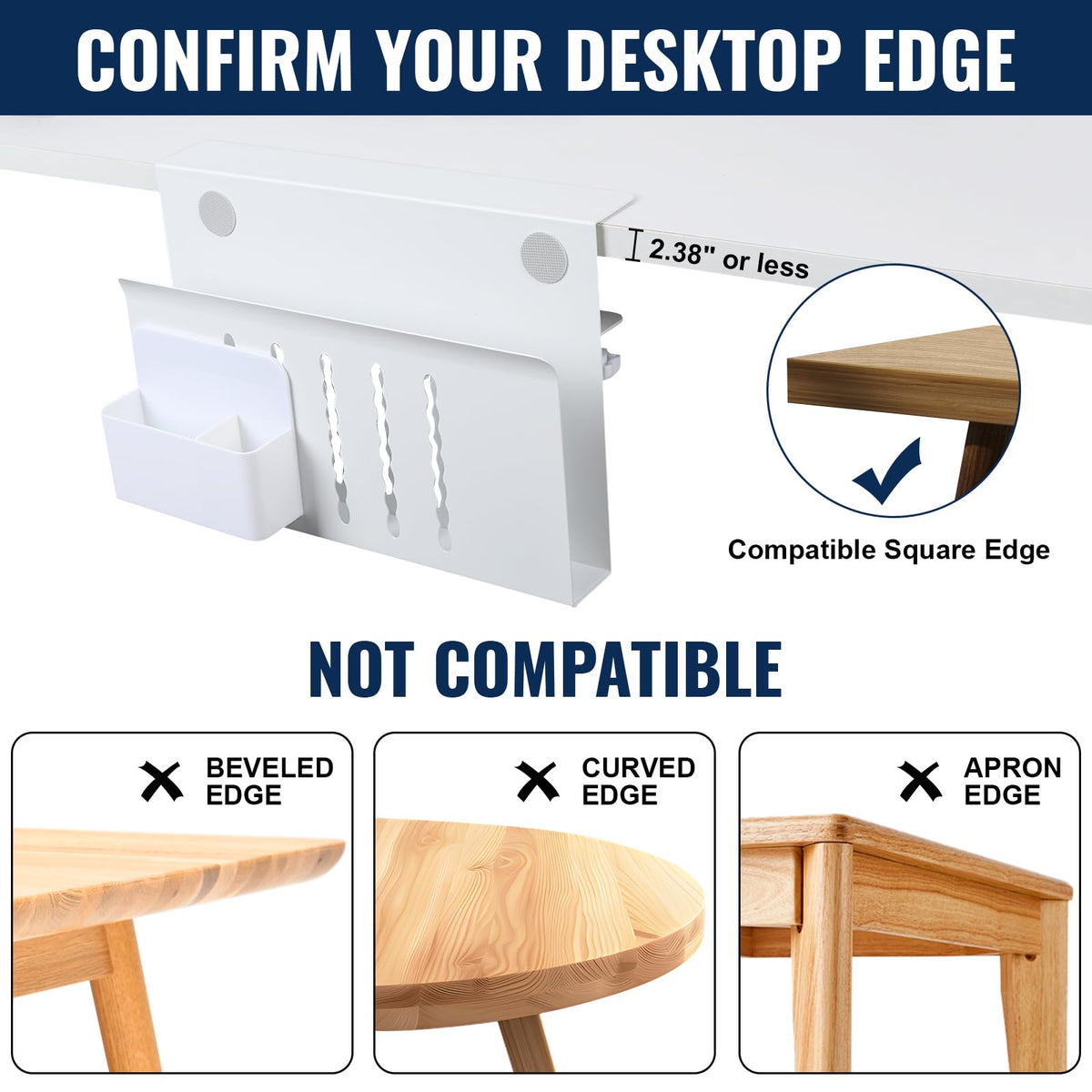 Osseph vertical storage frees desktop space.