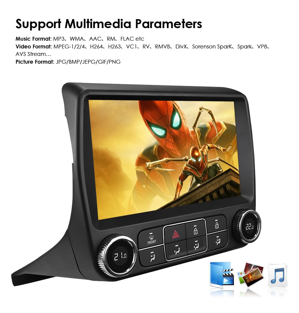 Ossuret Camaro Android 14 stereo rear camera support enhances reverse visibility