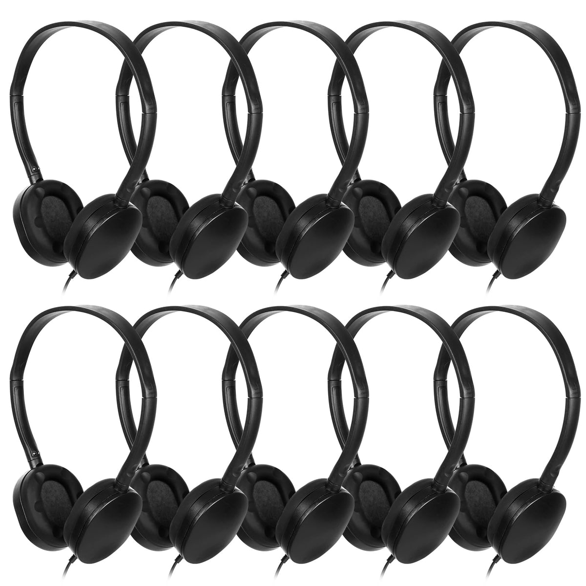 OSSZIT classroom headphones bulk 100 pack for students, ready for classroom use.
