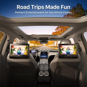 OTIC second screen angle showing synchronized playback for backseat passengers.