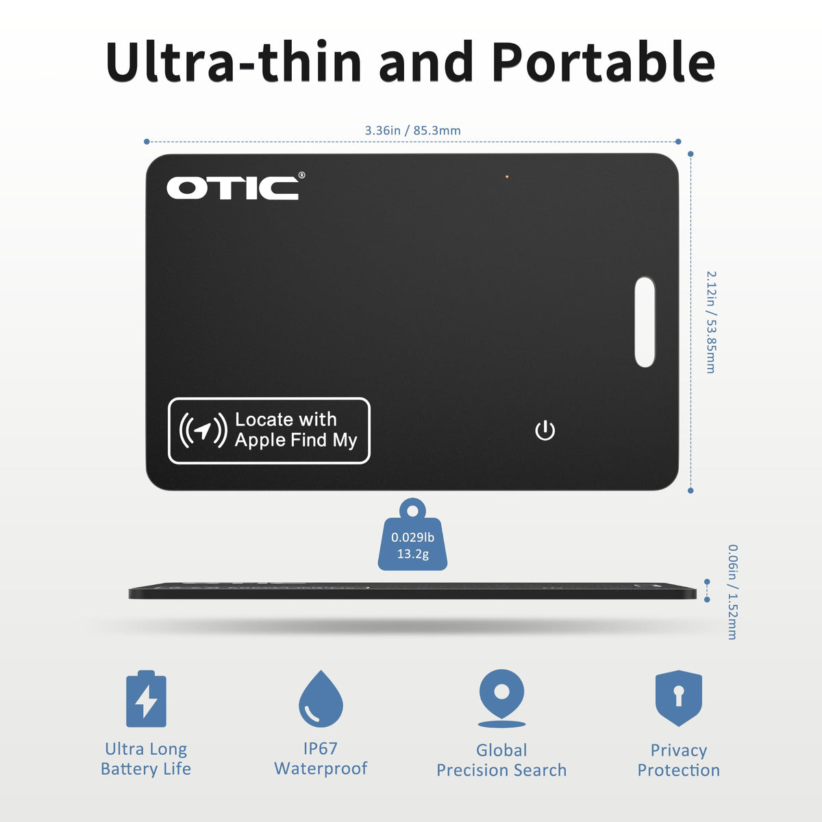 OTIC Wallet Tracker Card privacy features with encryption