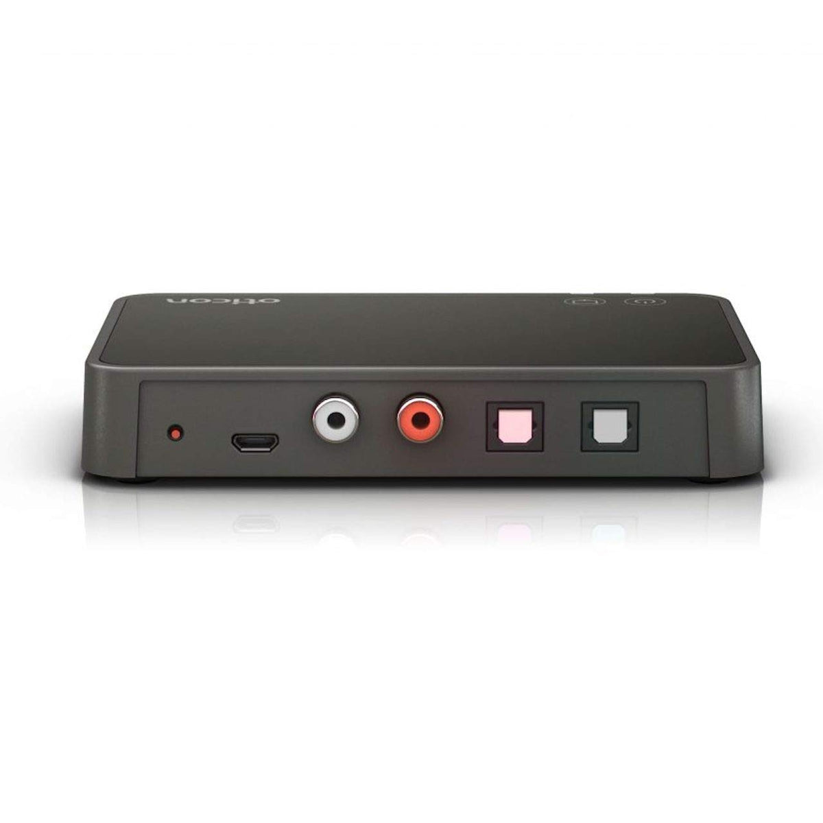 Oticon TV Adapter 3.0 enables easy pairing and shared listening up to 15 meters.
