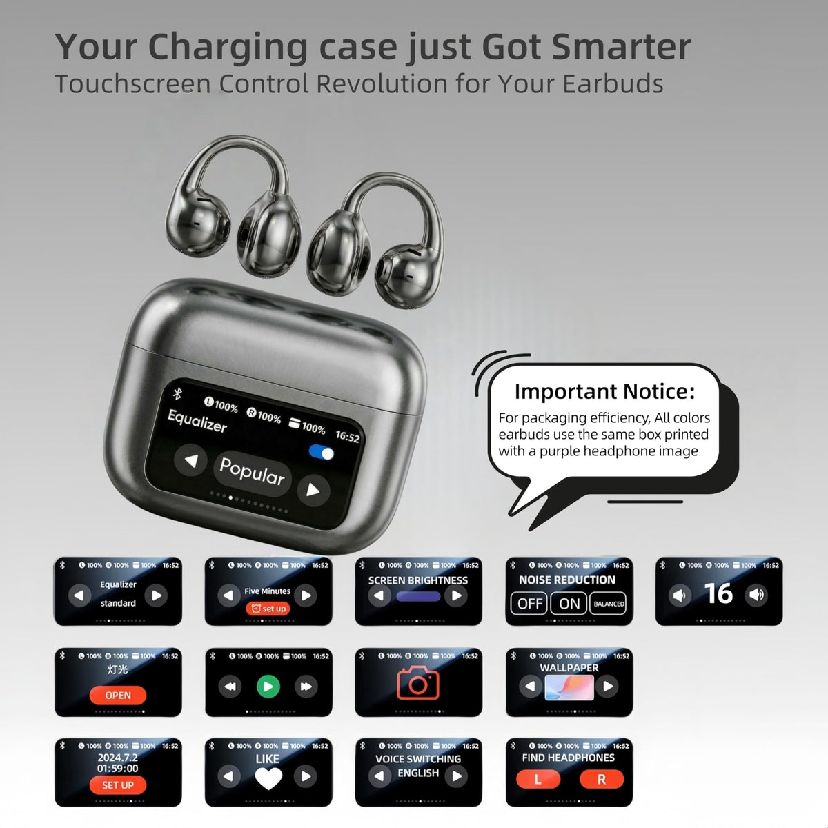 Otinsile M100 clip-on earbuds secured for glasses wearers.