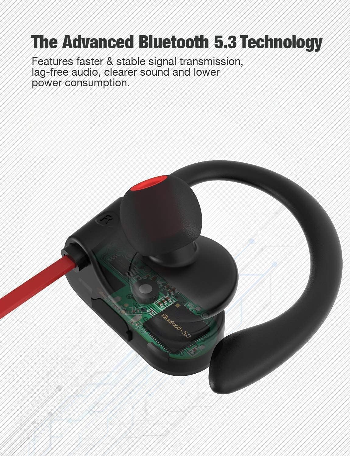 OTIUM LFS earbuds control buttons for music and calls.