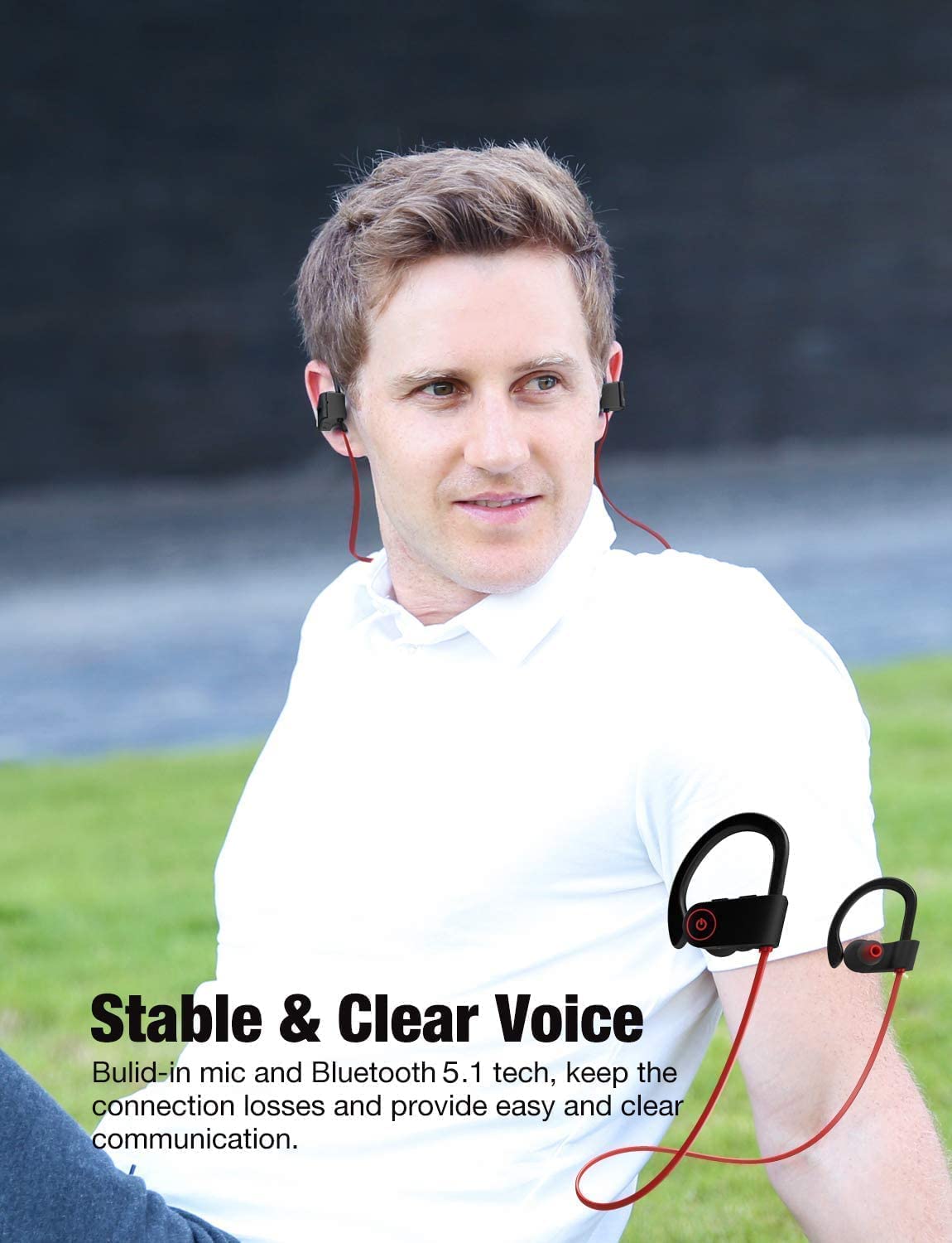 OTIUM LFS neckband-design earbuds reduce cable clutter during workouts.