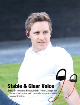 OTIUM LFS neckband-design earbuds reduce cable clutter during workouts.