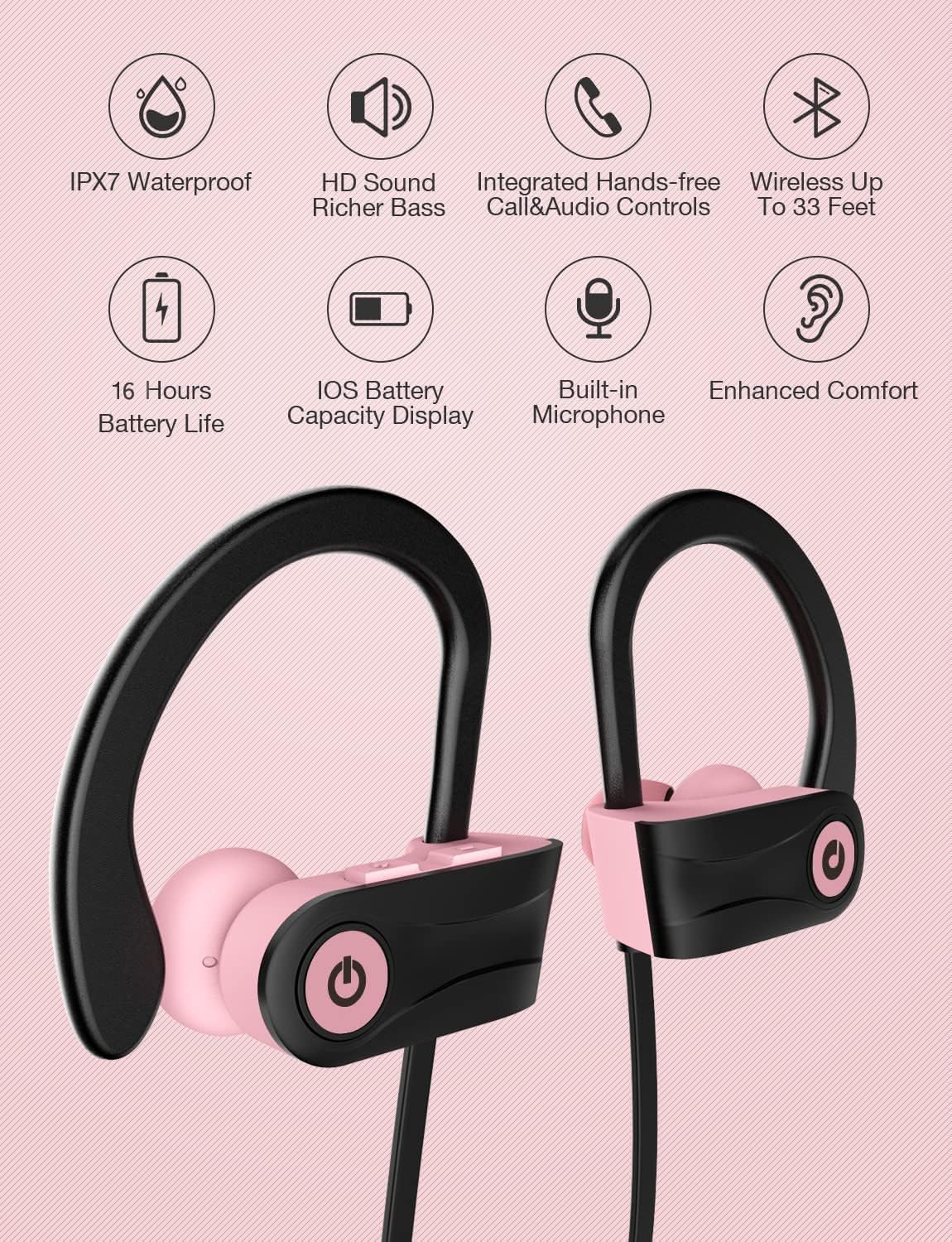 Otium charging case open with earbuds and charging status visible