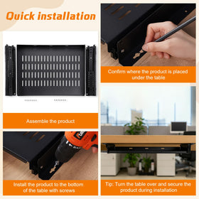 Otoolling bracket and screw fastening detail illustrating easy installation reliability