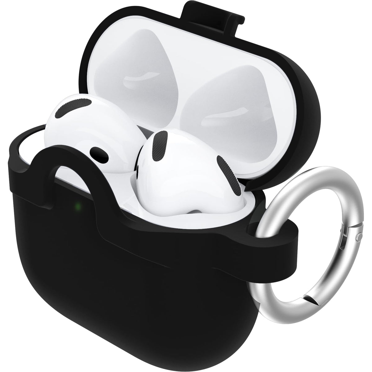 OtterBox AirPods Soft Touch Case in Black Crystal protects against bumps on the go.