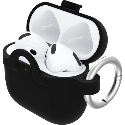 OtterBox AirPods Soft Touch Case in Black Crystal protects against bumps on the go.