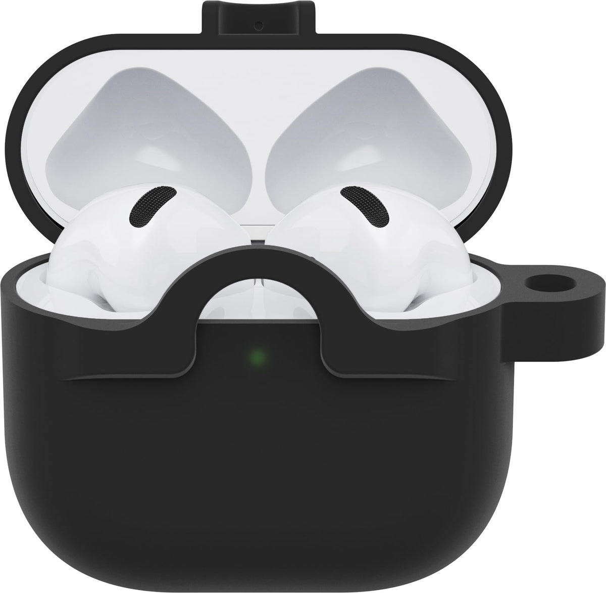 OtterBox AirPods Soft Touch Case with Carabiner enables easy portability.