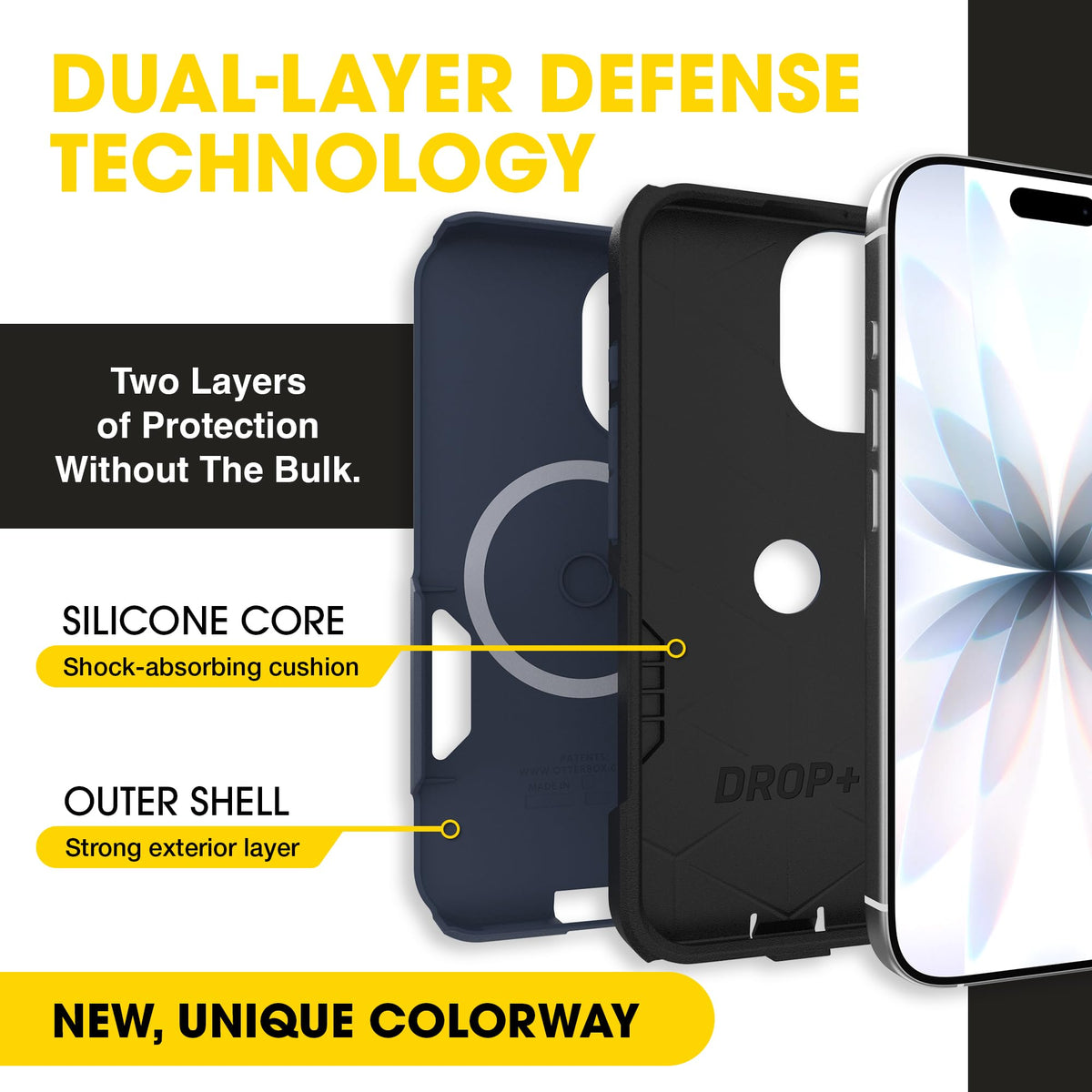 OtterBox commuter camera area close-up highlighting raised lens protection