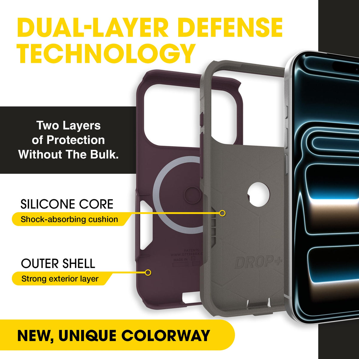 OtterBox commuter back detail in Purple–ish on Purpose for style benefit