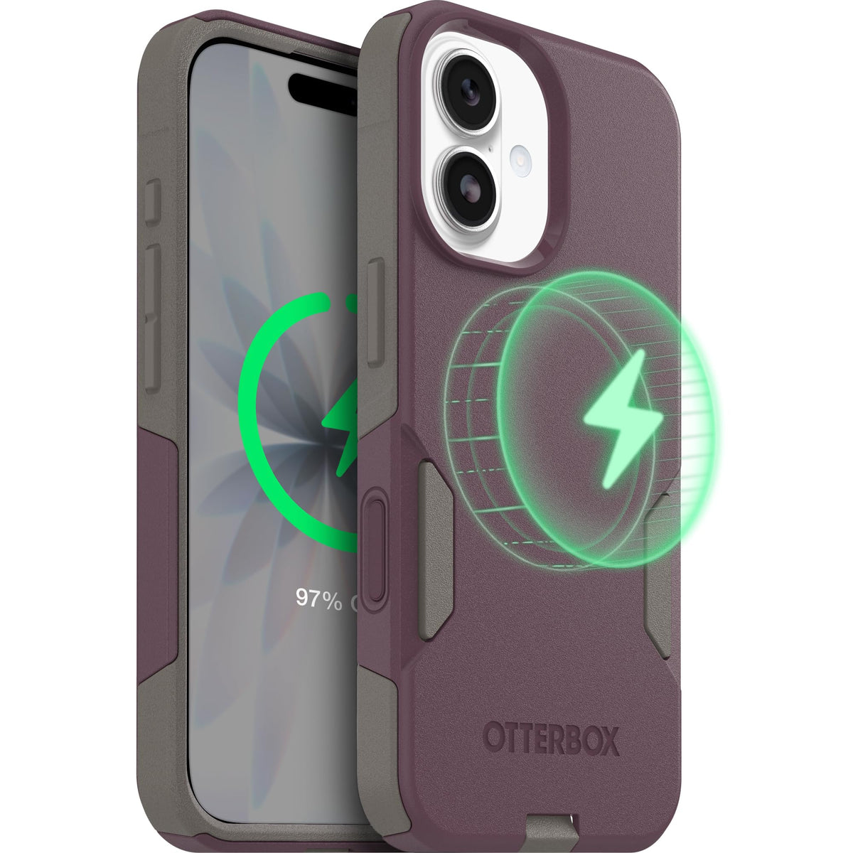 OtterBox front view showing purple–ish finish and slim protection benefit