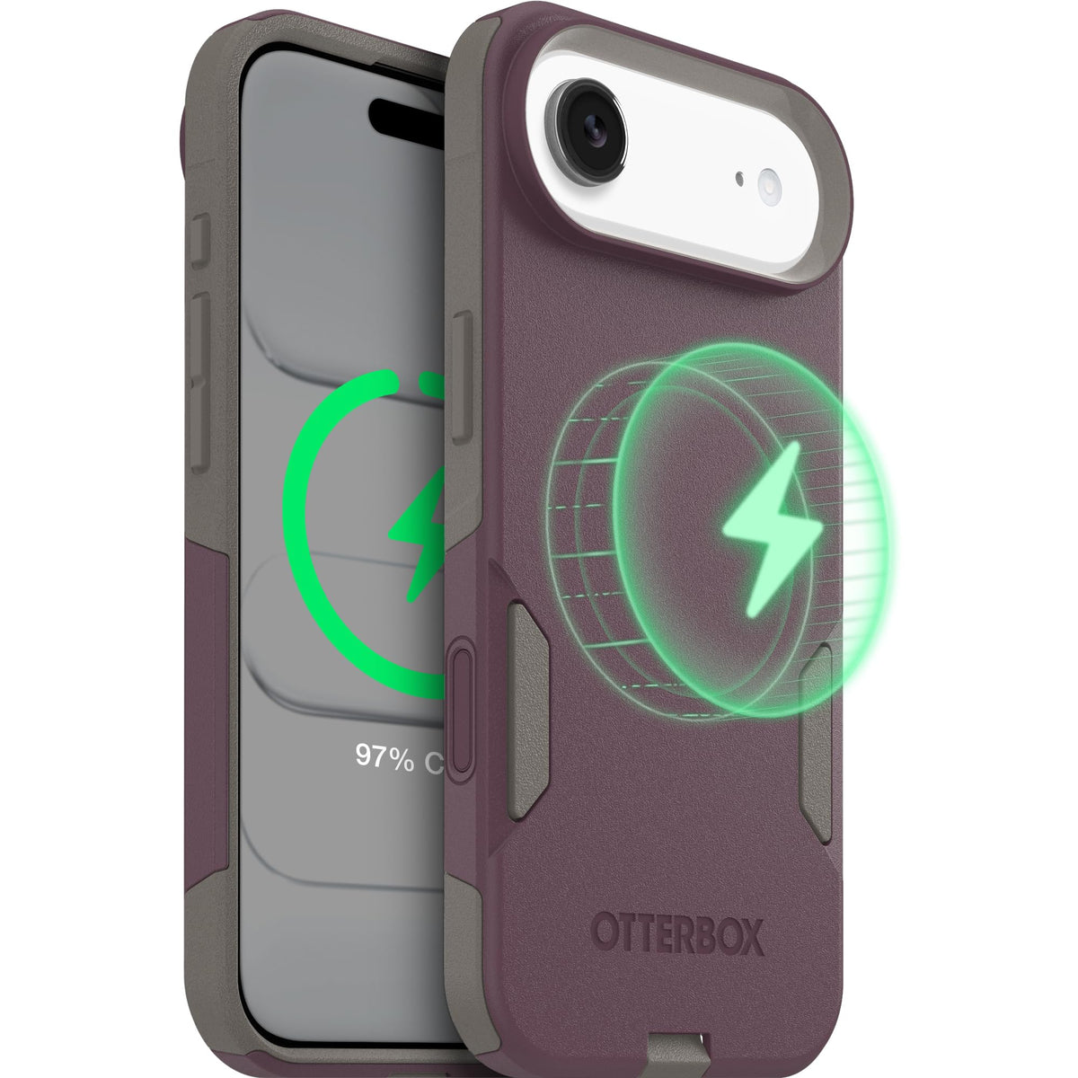 OtterBox Commuter front view showing slim purple–ish case and phone protection