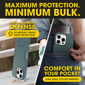OtterBox next to keys showing size scale and easy pocket carry benefit