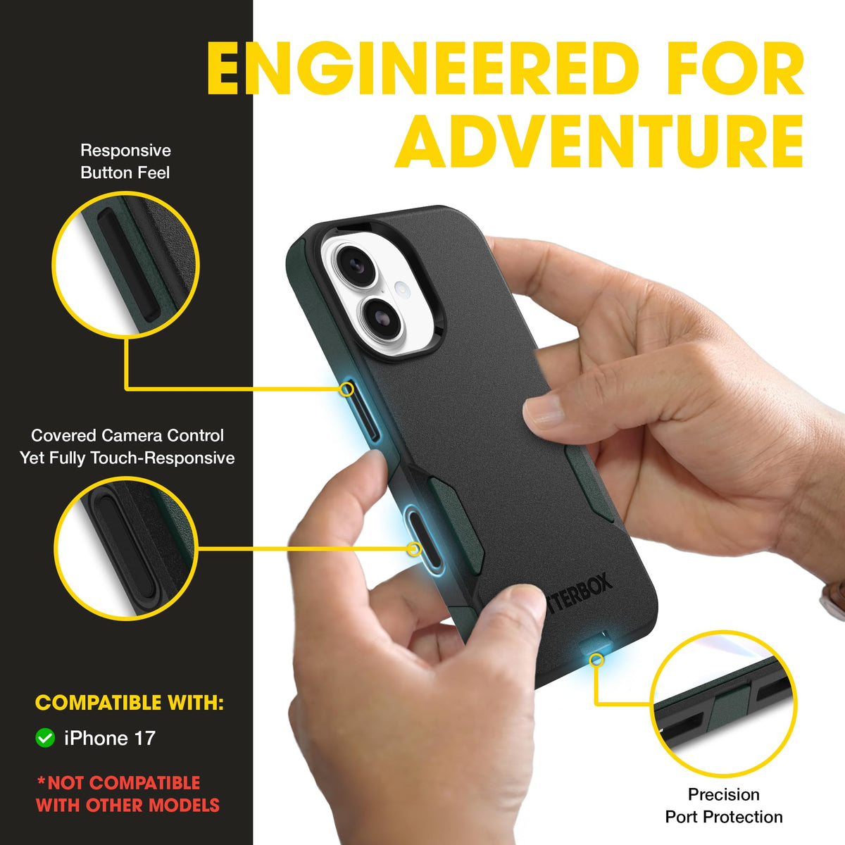 OtterBox Commuter side profile highlighting thin dual-layer construction