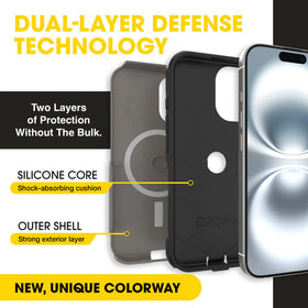 OtterBox Pompeii Grey case camera-area close-up protecting lenses