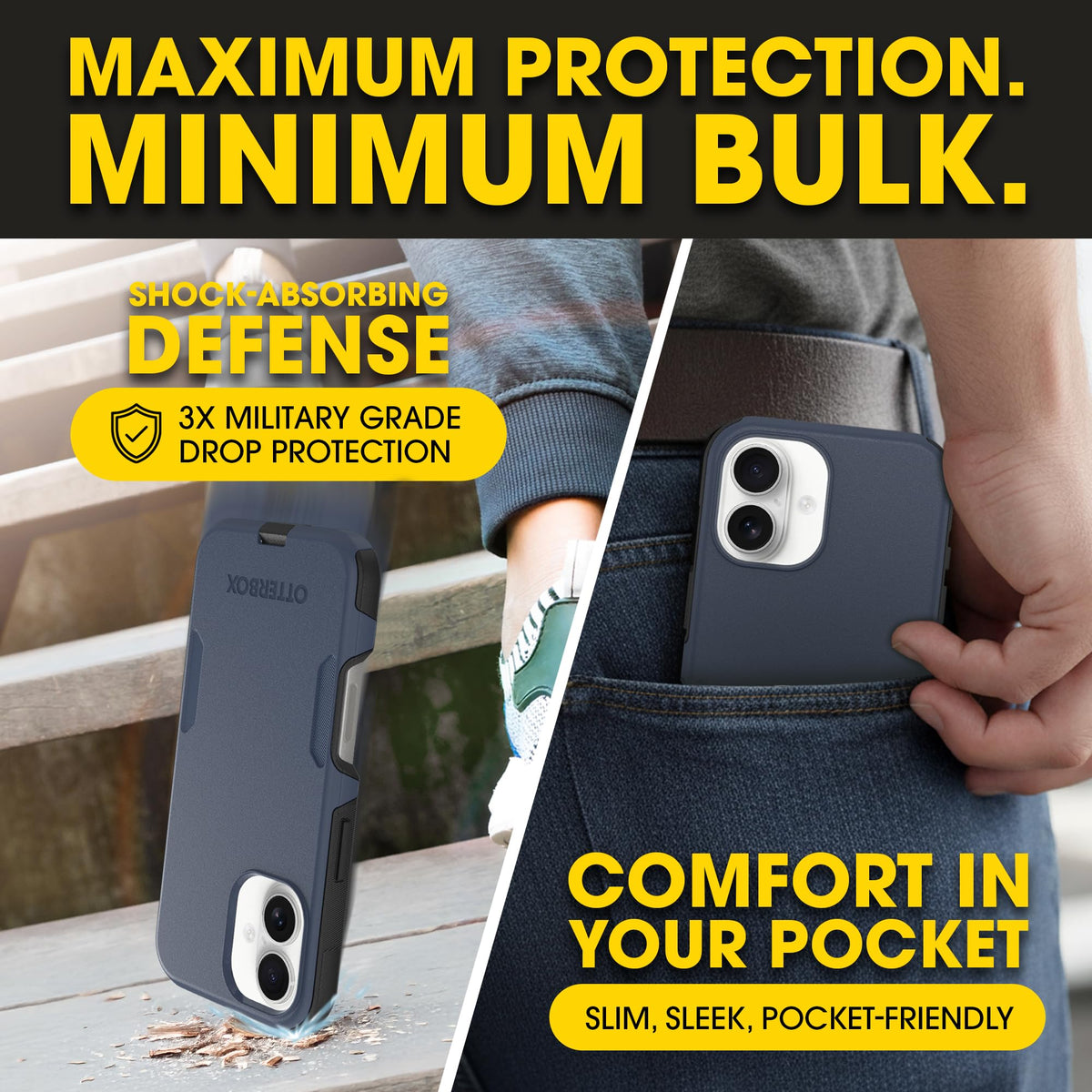 OtterBox Commuter button covers and edge grip for confident handling