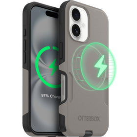 OtterBox front view of Pompeii Grey case showing slim profile and protection