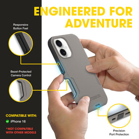 OtterBox side view showing button covers and precision port covers for durability