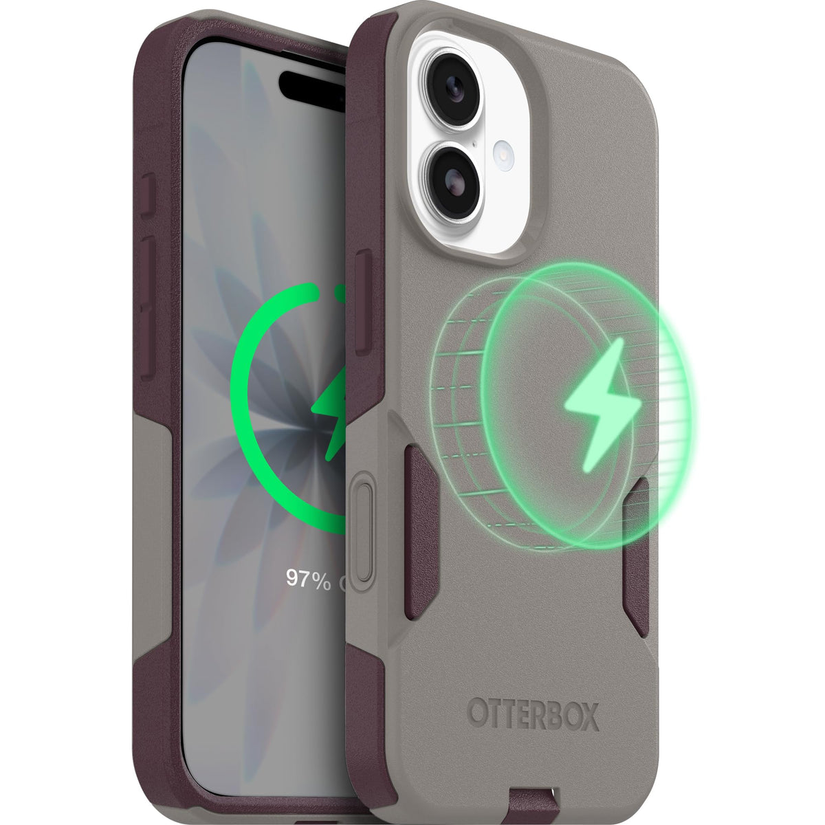 OtterBox Commuter Series front view showing slim purple case protecting screen