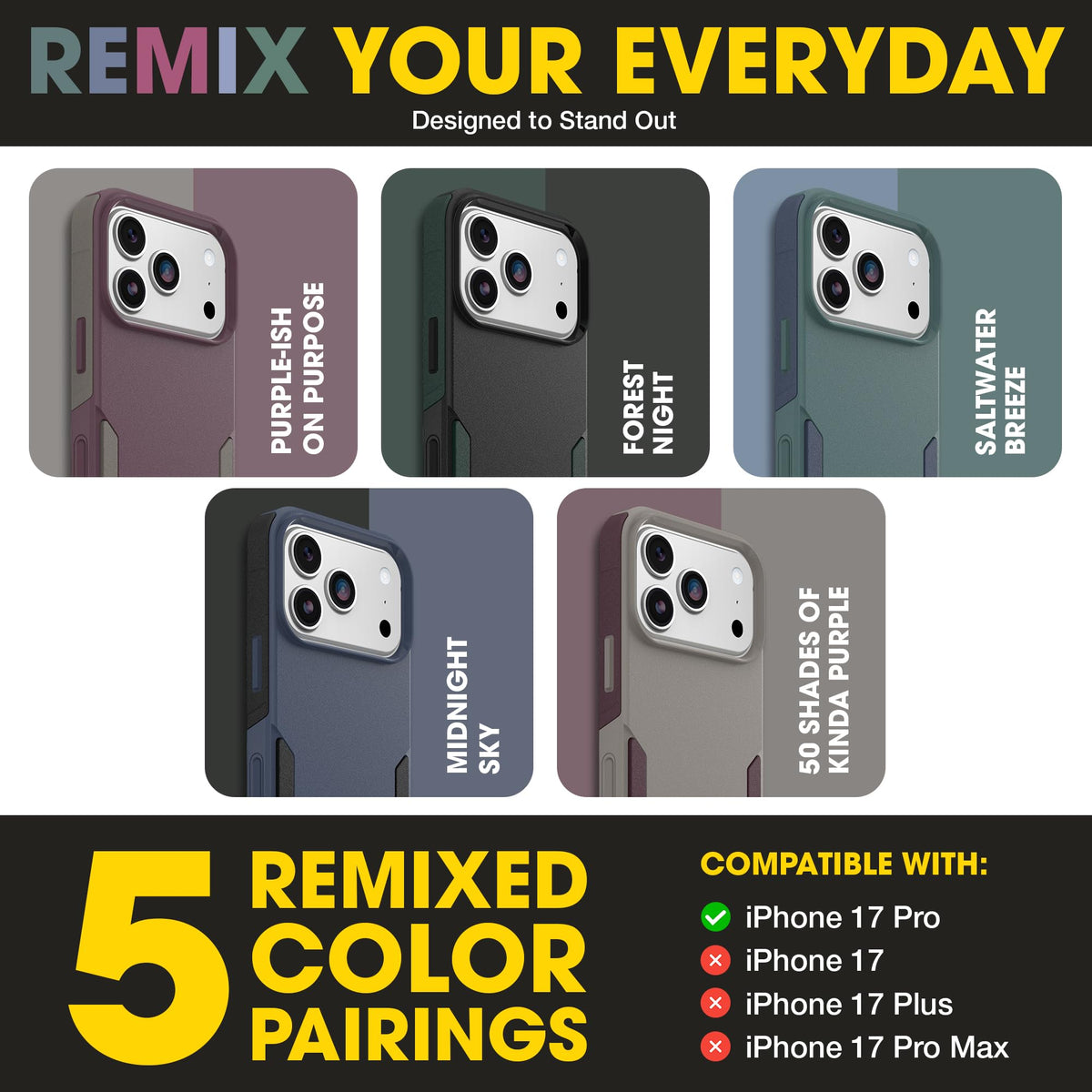 OtterBox Forest Night on commuter table showing everyday protection