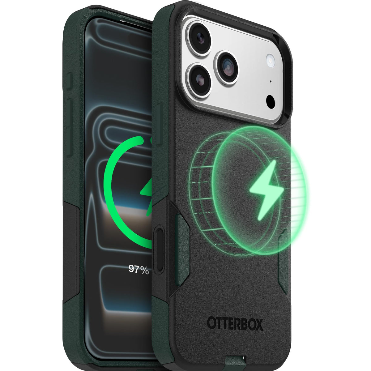 OtterBox Commuter Forest Night front view showing slim protection and pocket convenience
