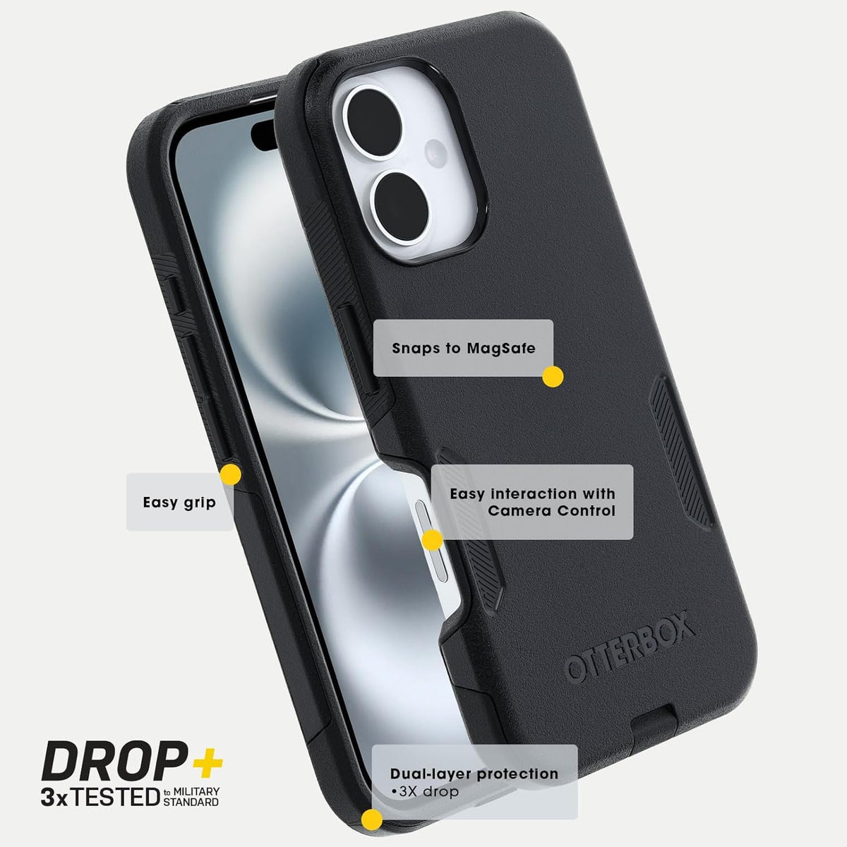 OtterBox lifestyle commuter setup showing case compatibility with MagSafe charging benefit