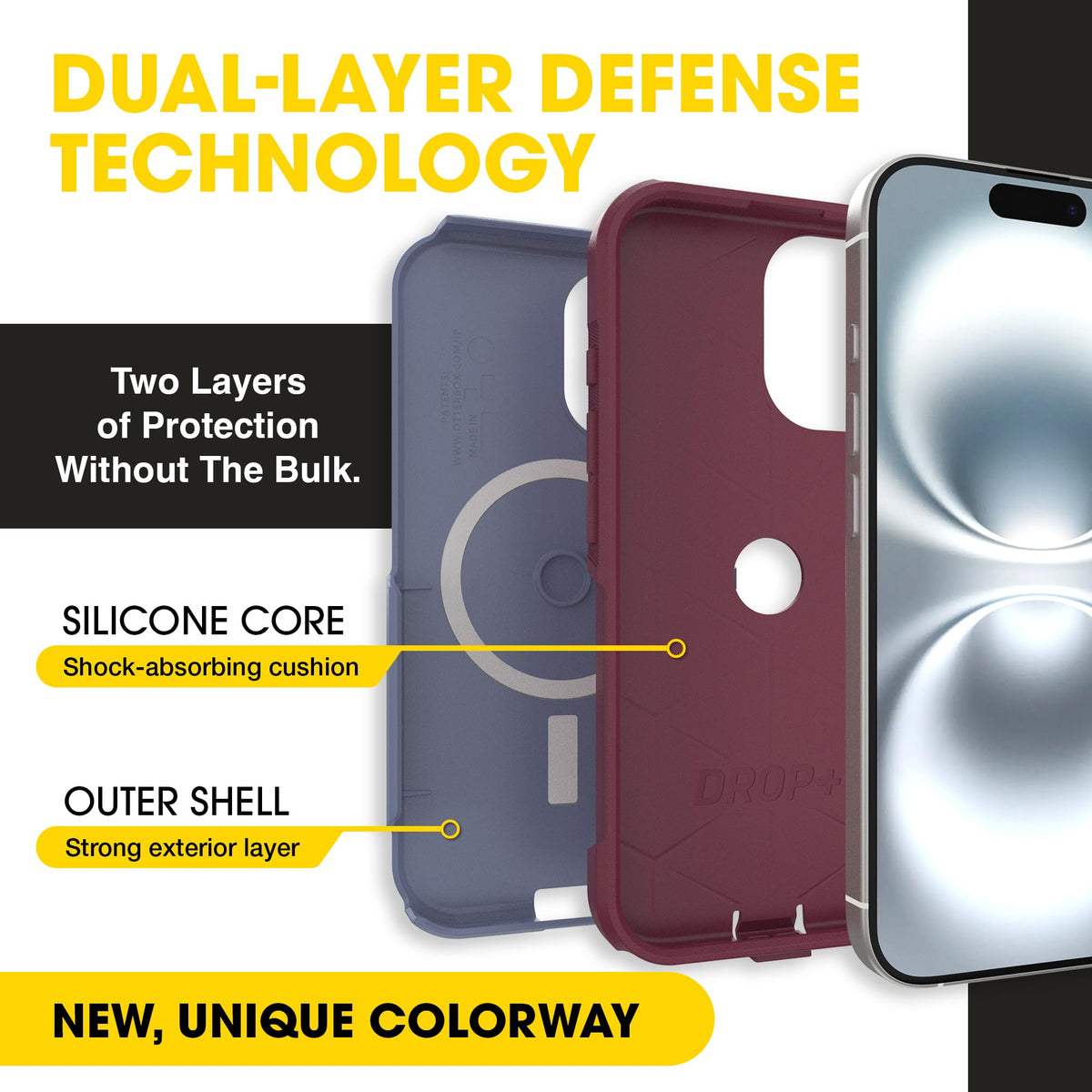 OtterBox side profile demonstrating thin fit and easy pocket slide benefit