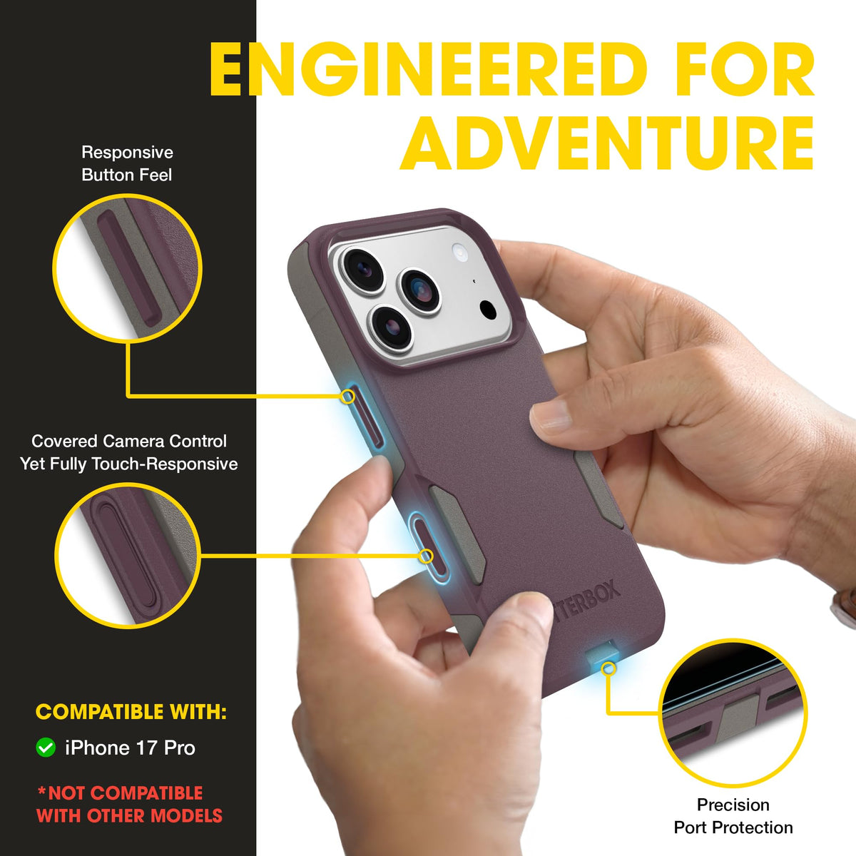 OtterBox commuter side profile highlighting thin dual-layer protection benefit
