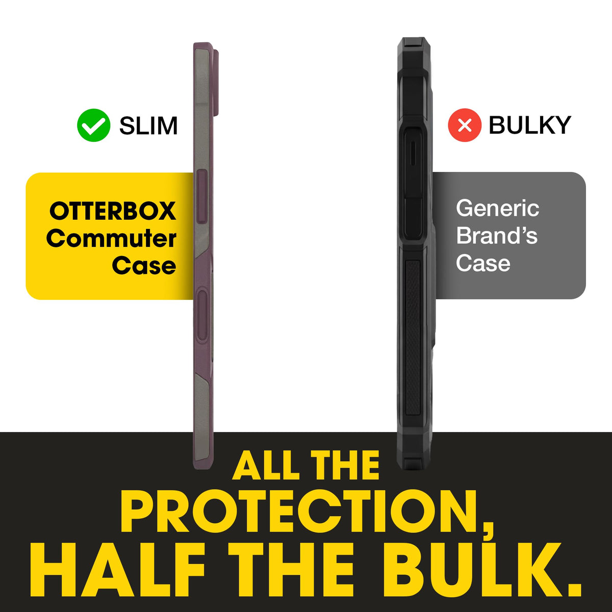 OtterBox slim profile in pocket demonstrating pocket-friendly convenience