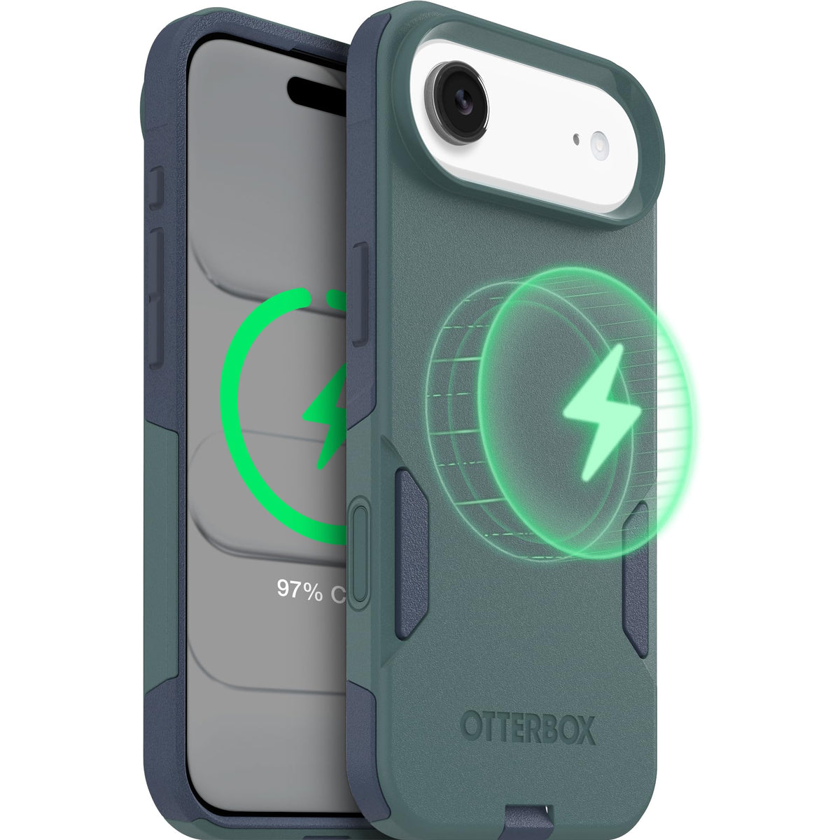 OtterBox front view showing slim Saltwater Breeze profile and pocket-friendly benefit