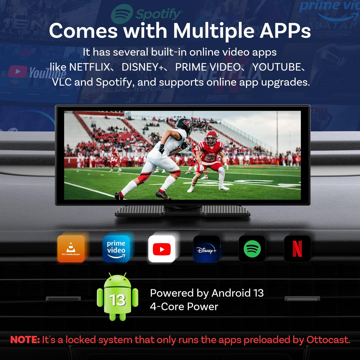 OTTOCAST 11.4 inch screen Android Auto map view helps with real-time navigation.